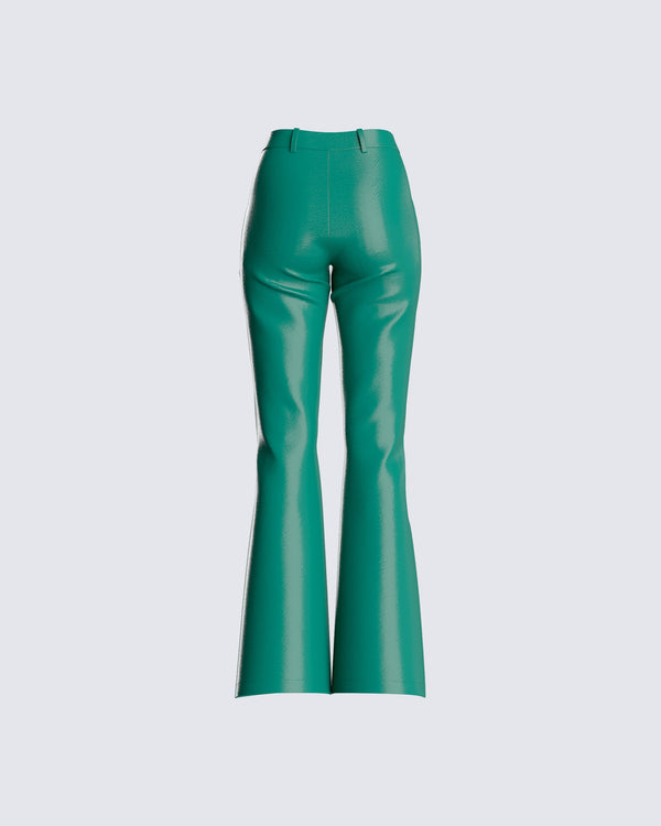 Finesse Stella Green Vegan Leather Pant