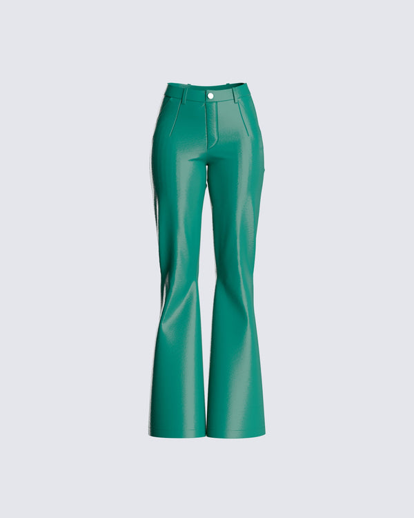 finesse Stella Green Vegan Leather Pant