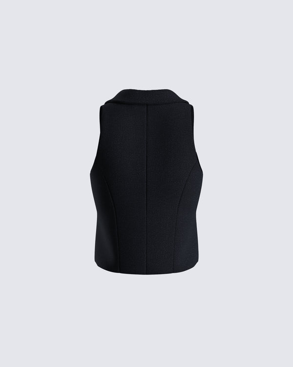 Finesse Supriya Black Cropped Vest