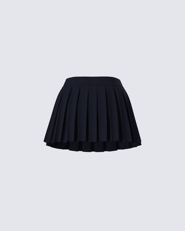 Finesse Supriya Black Pleated Mini Skirt
