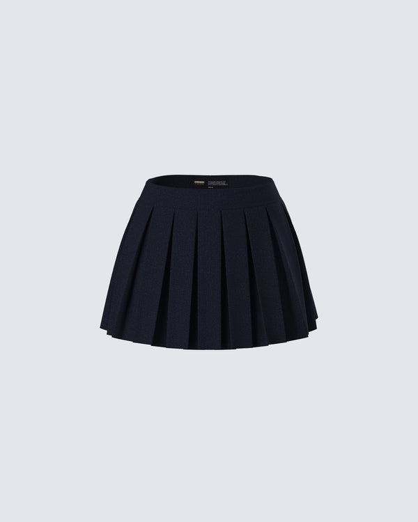 finesse Supriya Black Pleated Mini Skirt