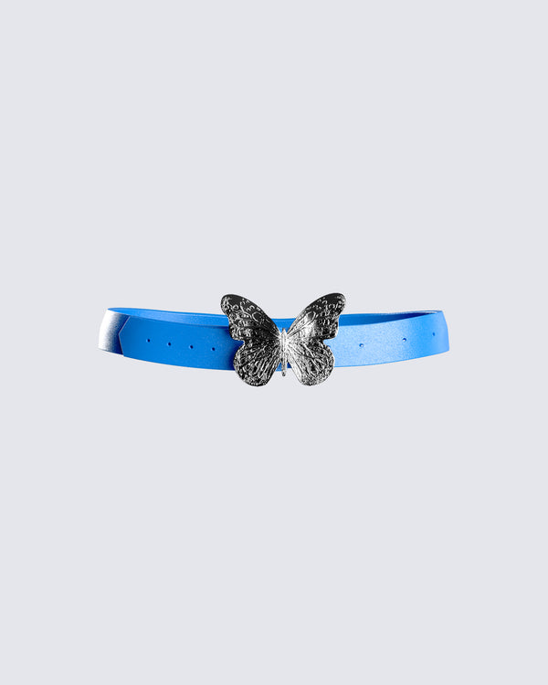 finesse Suzie Blue Butterfly Buckle Belt