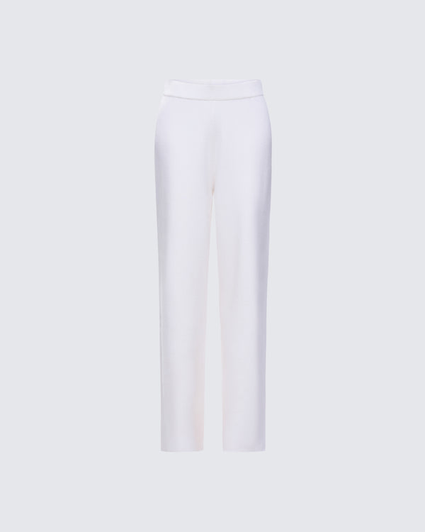 finesse Sylvana Cream Knit Oversized Pants