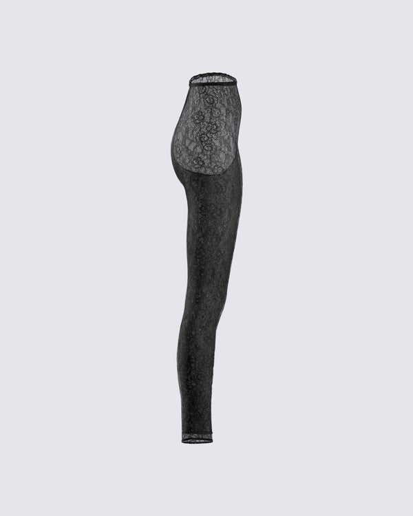 Finesse Sylvia Black Lace Legging Pant