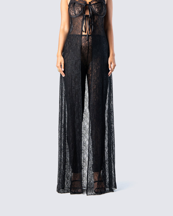 Finesse Sylvia Black Lace Legging Pant
