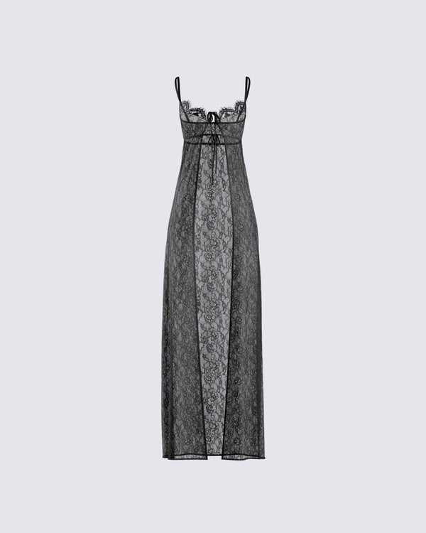 finesse Sylvia Black Lace Maxi Top