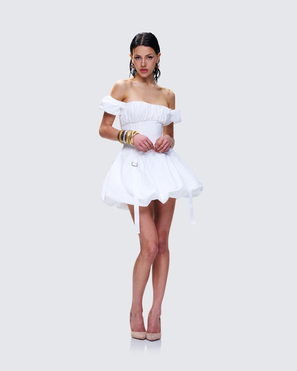 Finesse Tabitha White Corset Mini Dress