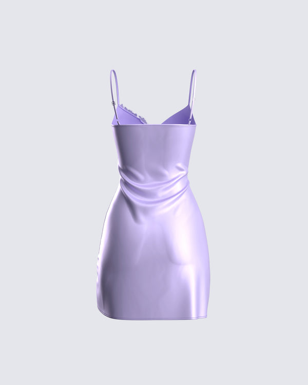 Finesse Taffy Purple Wrap Mini Dress