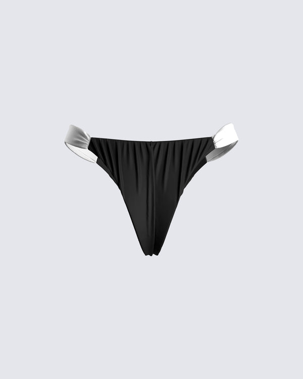 Finesse Taika Black Shirred Bikini Bottom