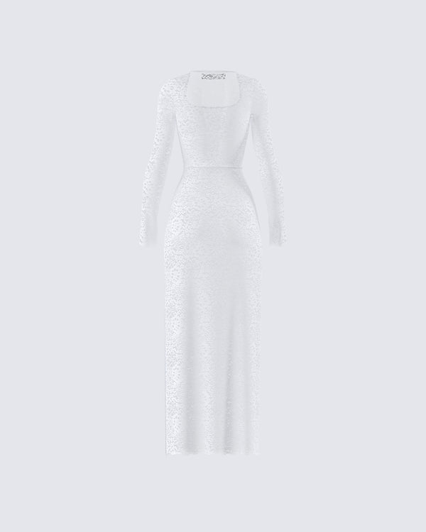 Finesse Tanith White Lace Maxi Dress