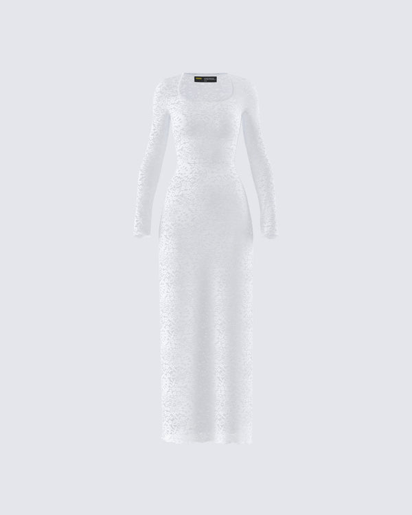 finesse Tanith White Lace Maxi Dress