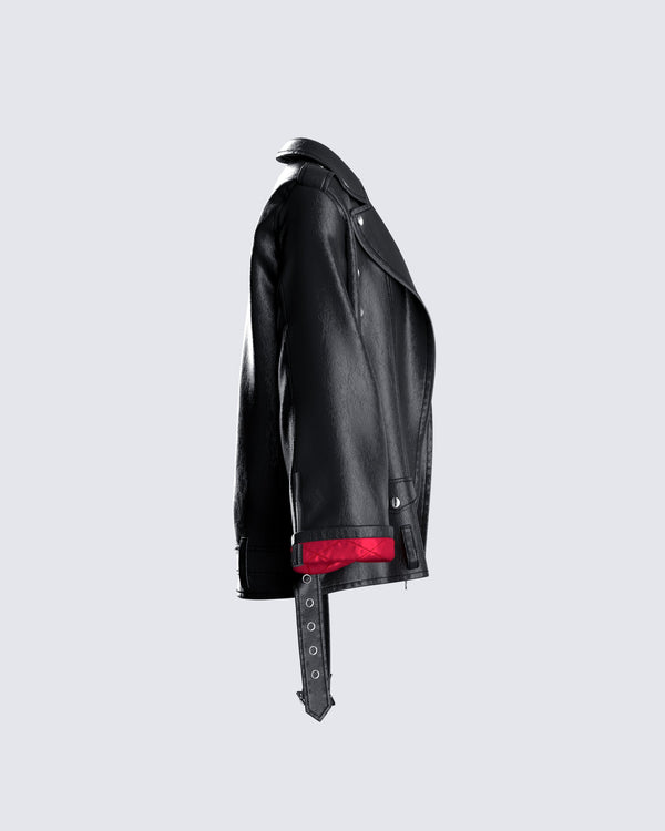 Finesse Tarja Black Vegan Leather Jacket