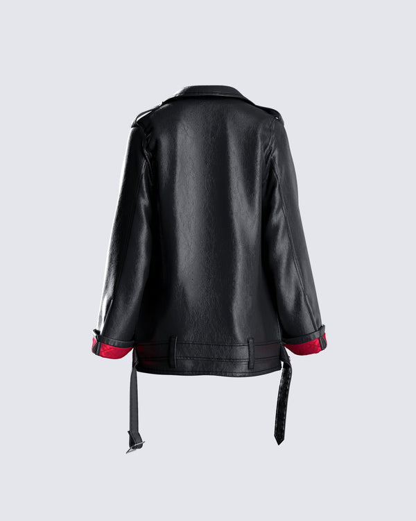 Finesse Tarja Black Vegan Leather Jacket