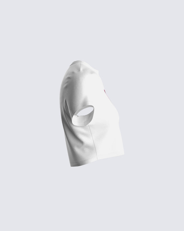 Finesse Tavi White Graphic Printed Top