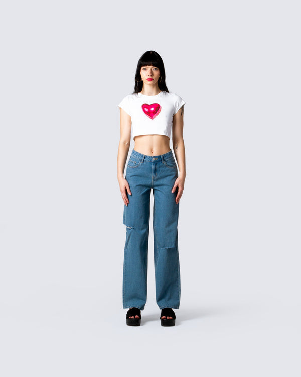 Finesse Tavi White Graphic Printed Top