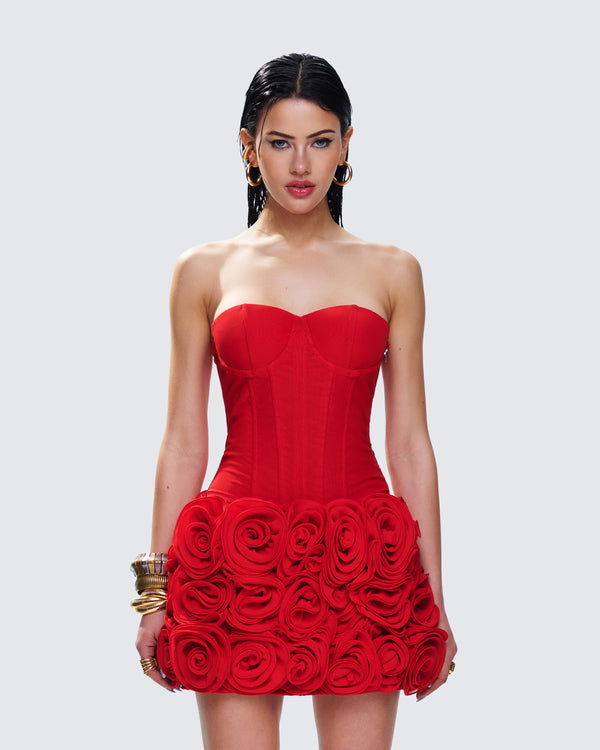 Finesse Tayah Red Mesh Corset Top