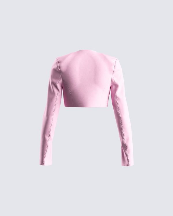 Finesse Teresa Pink Heart Button Jacket