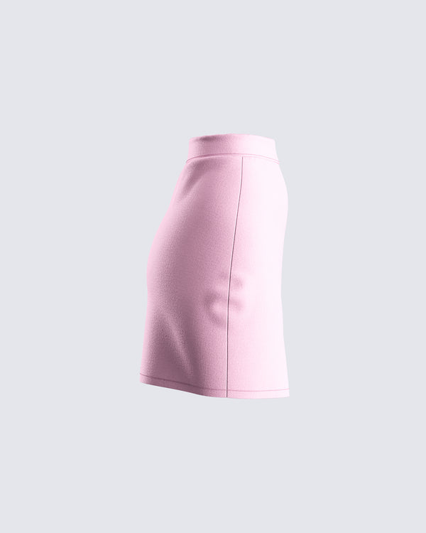Finesse Teresa Pink High Waist Mini Skirt