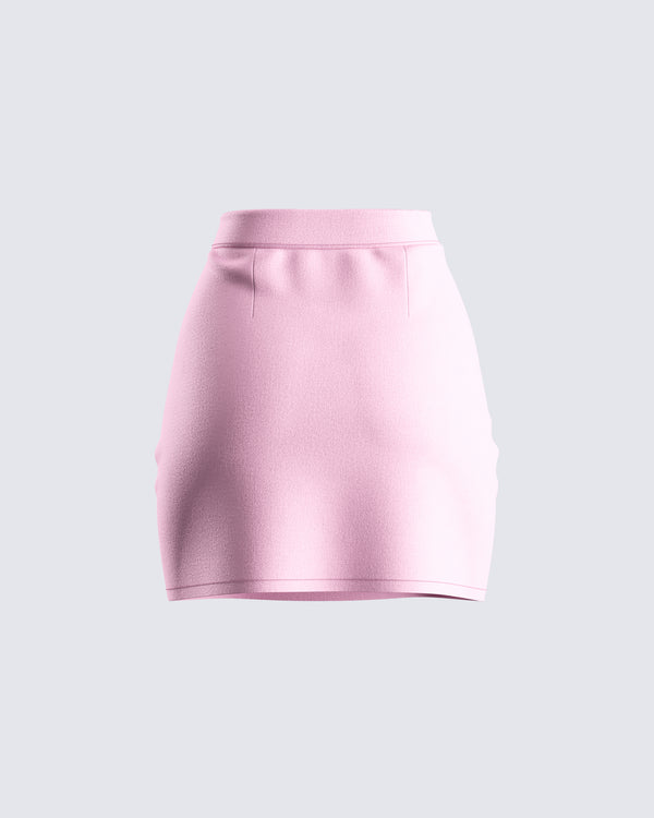 Finesse Teresa Pink High Waist Mini Skirt