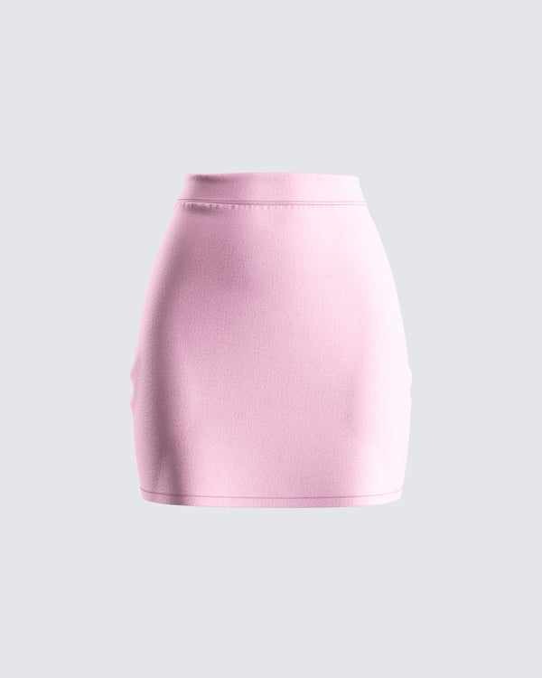 finesse Teresa Pink High Waist Mini Skirt