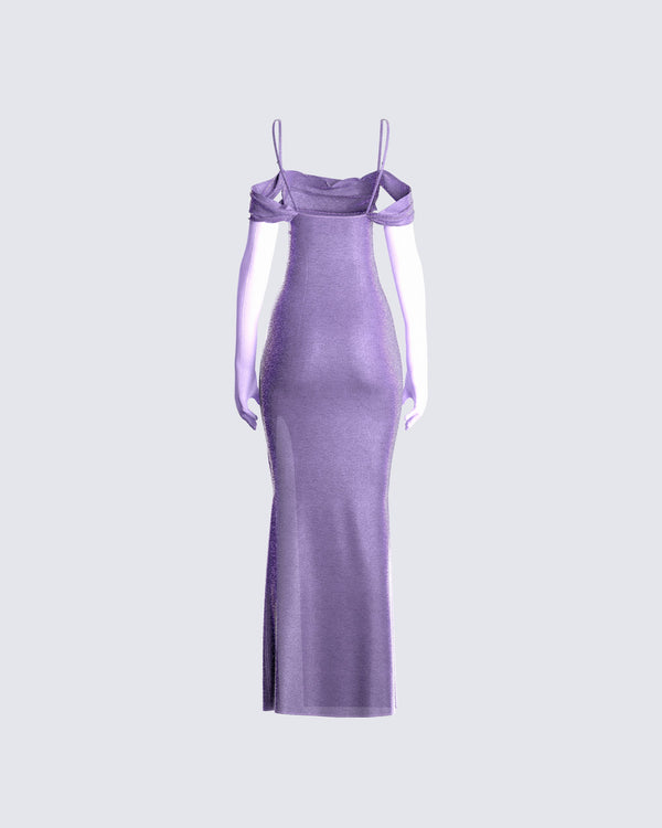 Finesse Tessa Purple Maxi Dress & Gloves
