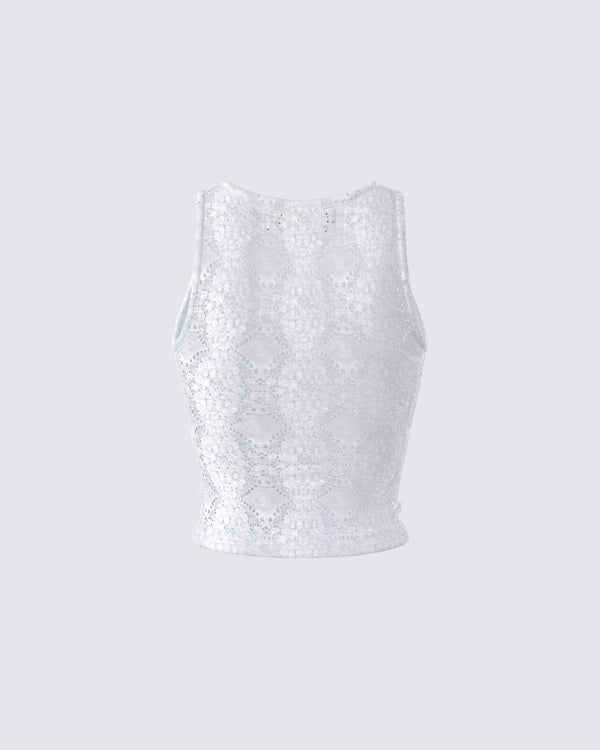 Finesse Teya White Pattern Top
