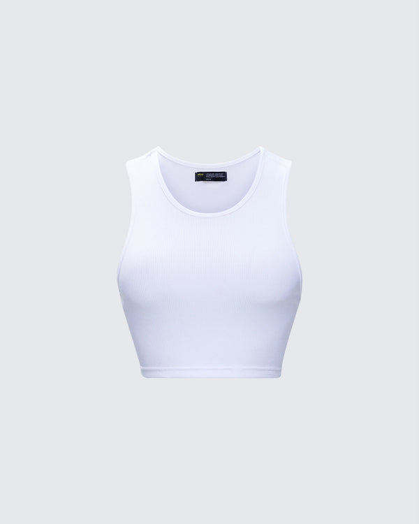 finesse Thea White Jersey Tank