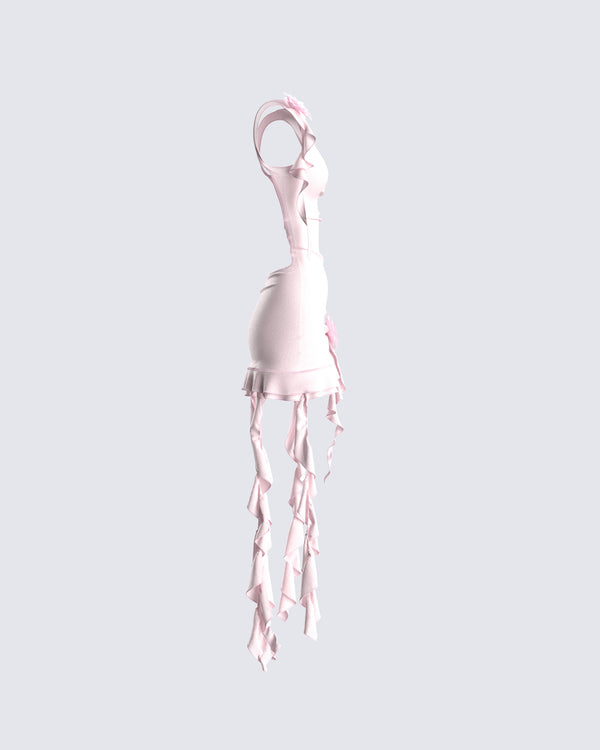 Finesse Tiana Pink Ruffle Rosette Dress