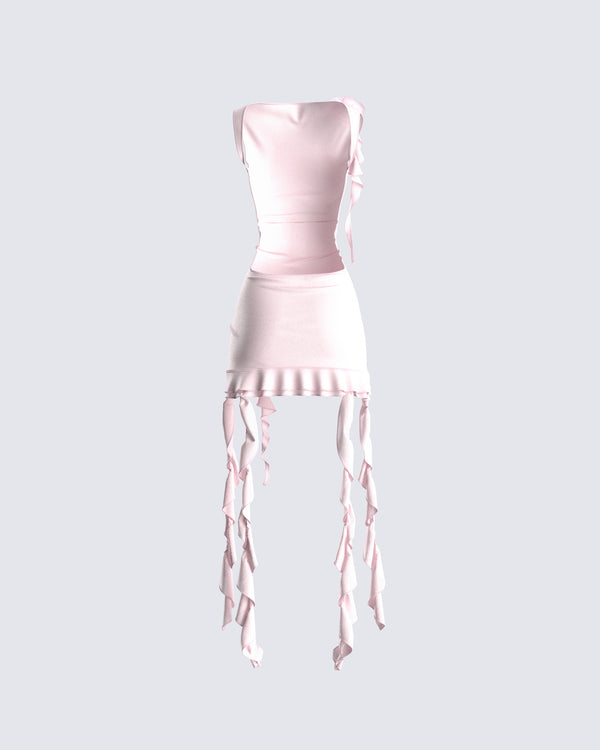 Finesse Tiana Pink Ruffle Rosette Dress