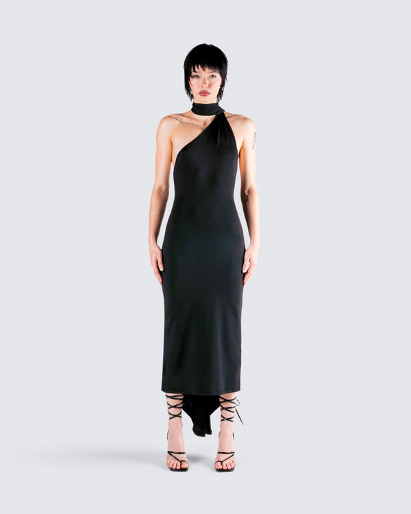 Finesse Toni Black One Shoulder Dress