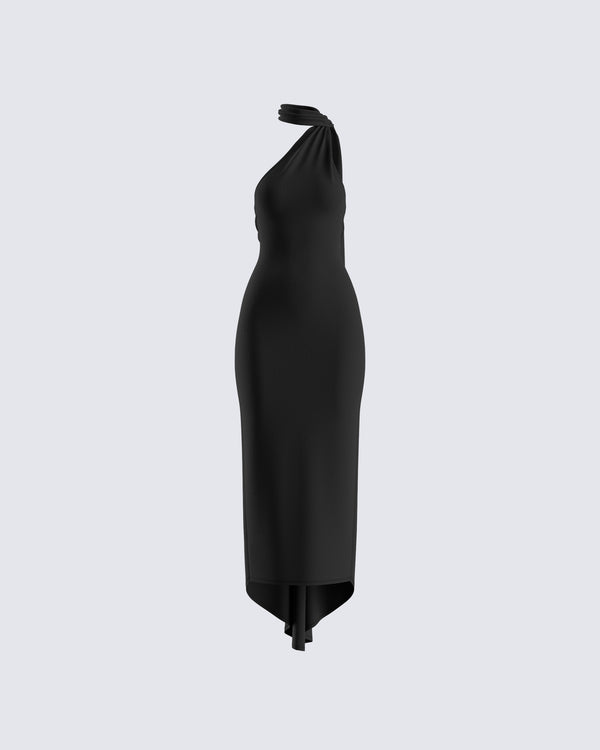finesse Toni Black One Shoulder Dress