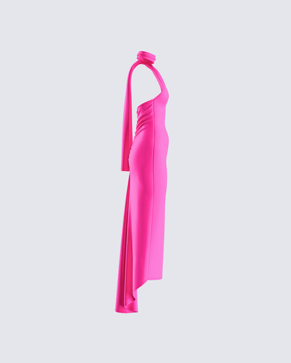 Finesse Toni Hot Pink One Shoulder Dress