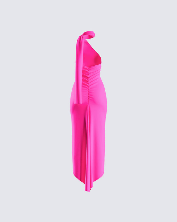 Finesse Toni Hot Pink One Shoulder Dress