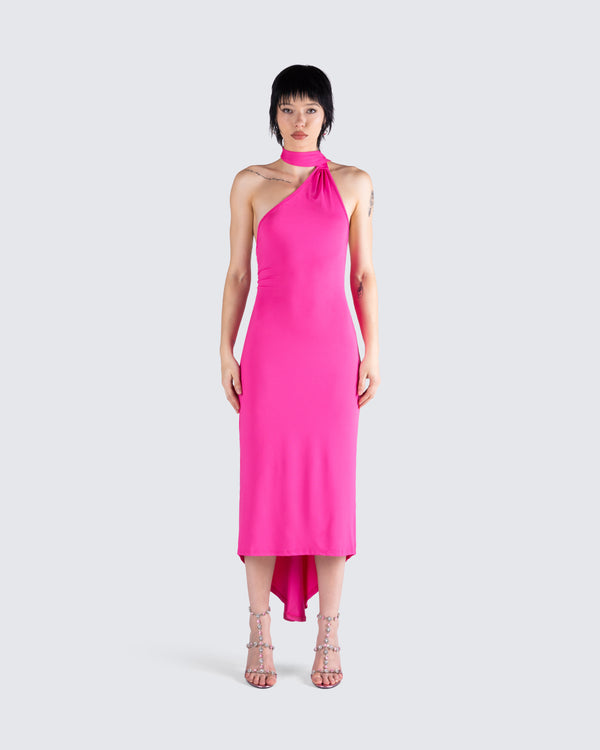 Finesse Toni Hot Pink One Shoulder Dress