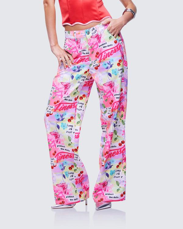 Finesse Tove Multi Printed Twill Pant