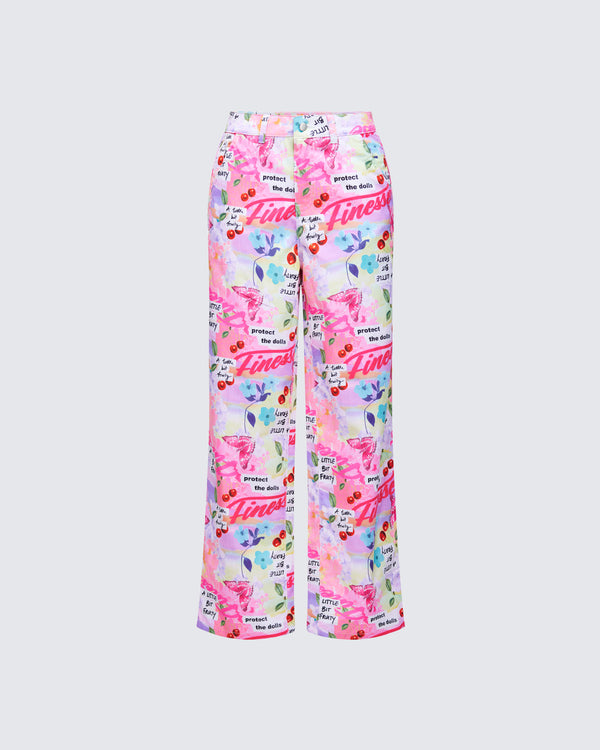 finesse Tove Multi Printed Twill Pant