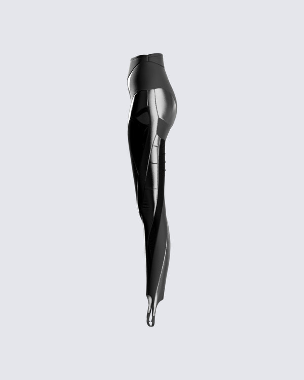 Finesse Trinity Black Sheer Spiral Legging
