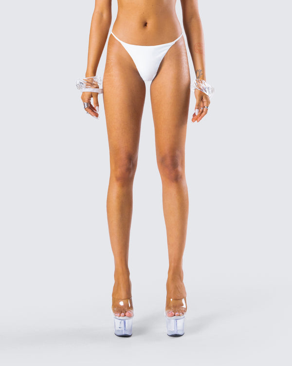 Finesse Twyla White Cheeky Bikini Bottom