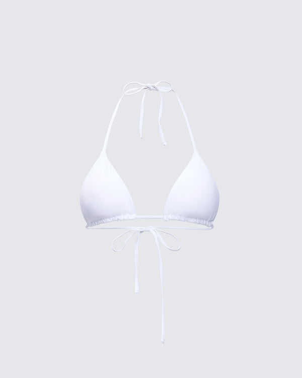 finesse Twyla White Triangle Bikini Top