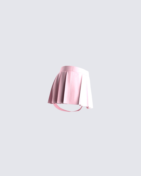 Finesse Uma Pink Micro Mini Pleated Skort