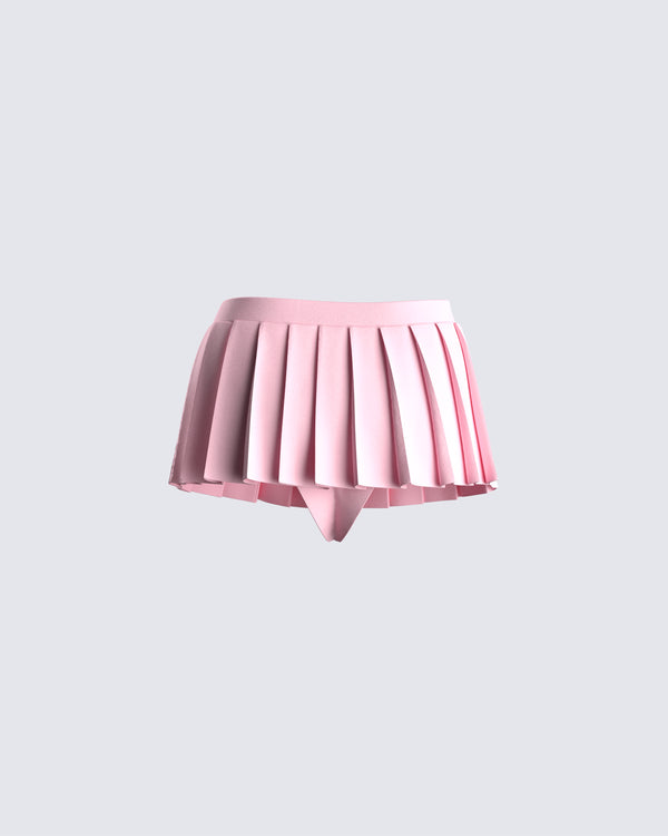 Finesse Uma Pink Micro Mini Pleated Skort