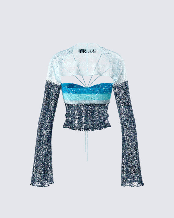 Finesse Vanessa Black Sequin Knit Top