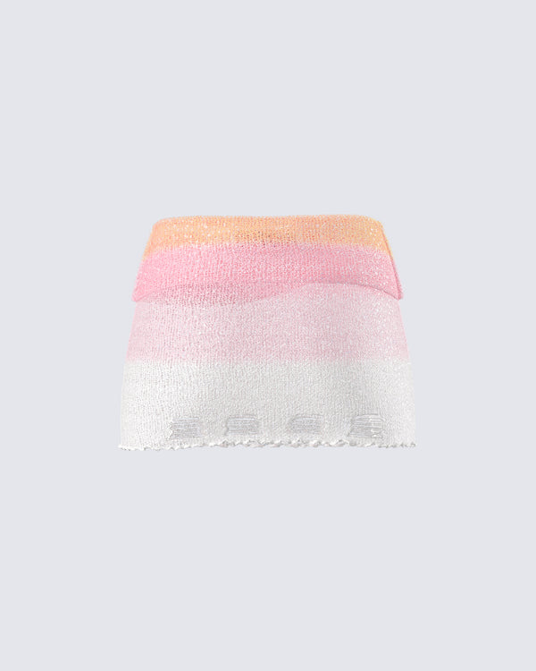 Finesse Vanessa Pink Sequin Knit Skirt
