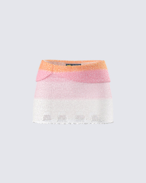 finesse Vanessa Pink Sequin Knit Skirt