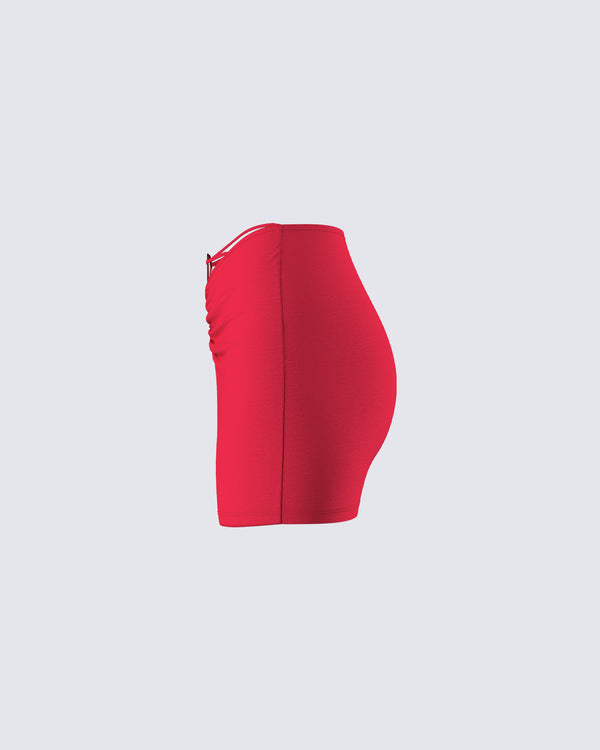 Finesse Venetia Red Heart Mini Skirt