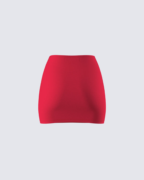 Finesse Venetia Red Heart Mini Skirt