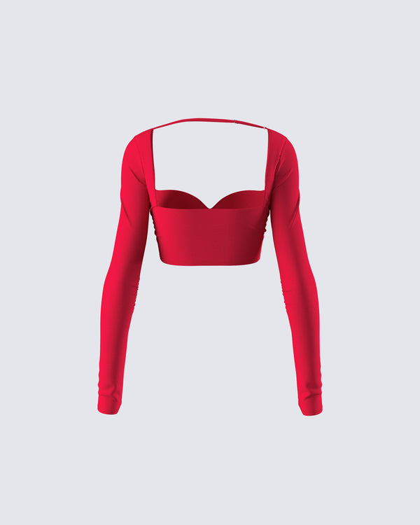 Finesse Venetia Red Sweetheart Top