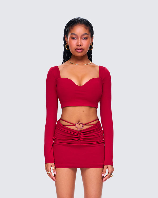 Finesse Venetia Red Sweetheart Top