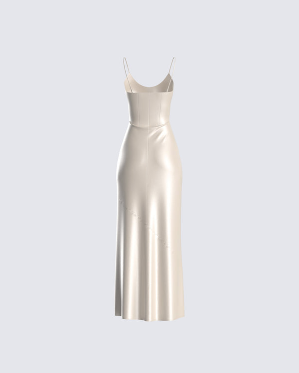 Finesse Venus Ivory Satin Dress