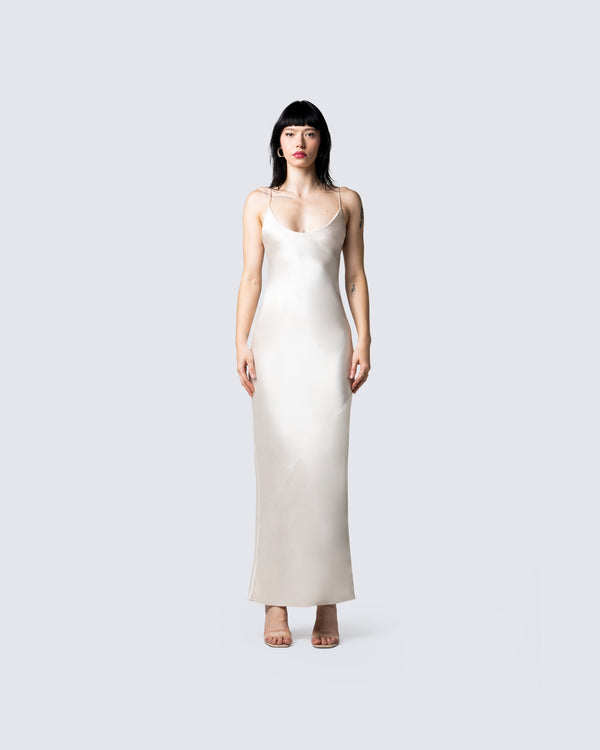 Finesse Venus Ivory Satin Dress